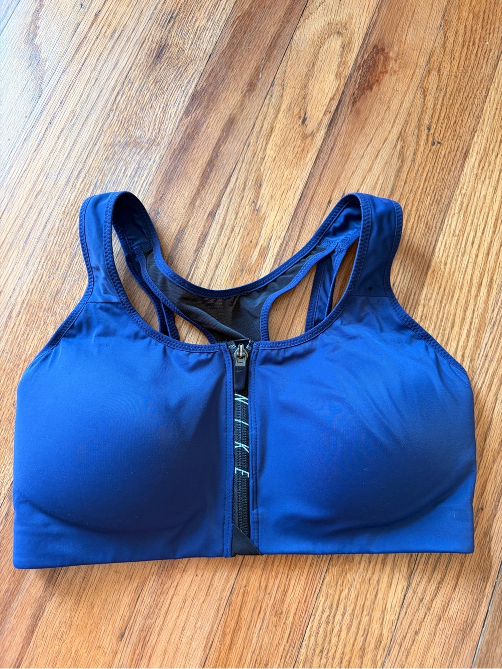 Nike Zip Bra High Support Sports Bra - Navy Blue Small